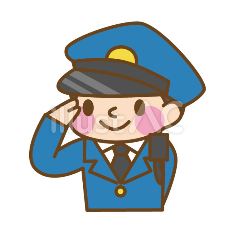 警察官 警察官,男性,上半身のイラスト素材