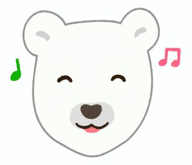 嬉しそうに笑っている楽しそうな白熊の顔 白熊,顔,動物,動物園,かわいい,表情,笑顔,笑う,嬉しい,楽しいのイラスト素材