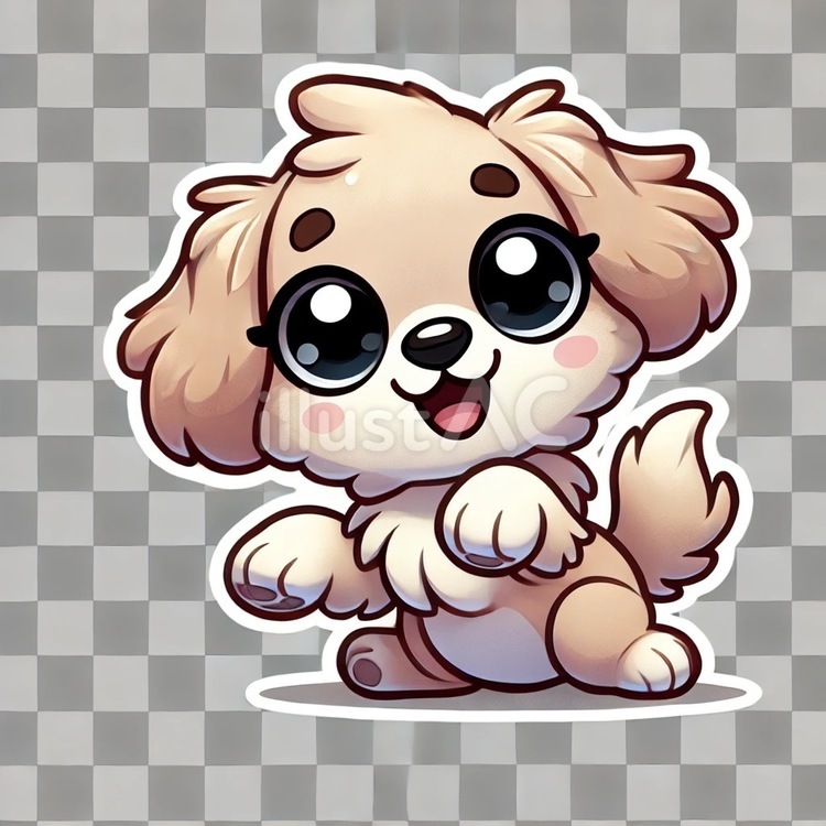 犬 犬,かわいい,フワフワのイラスト素材