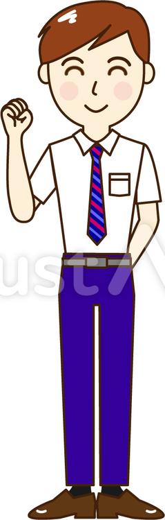 男性会社員ーガッツポーズ 男性,会社員,サラリーマンのイラスト素材