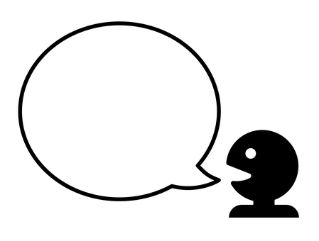 横向きの喋る人 人物,吹き出し,喋る,話す,言う,トーク,解説,説明,会話,発言のイラスト素材