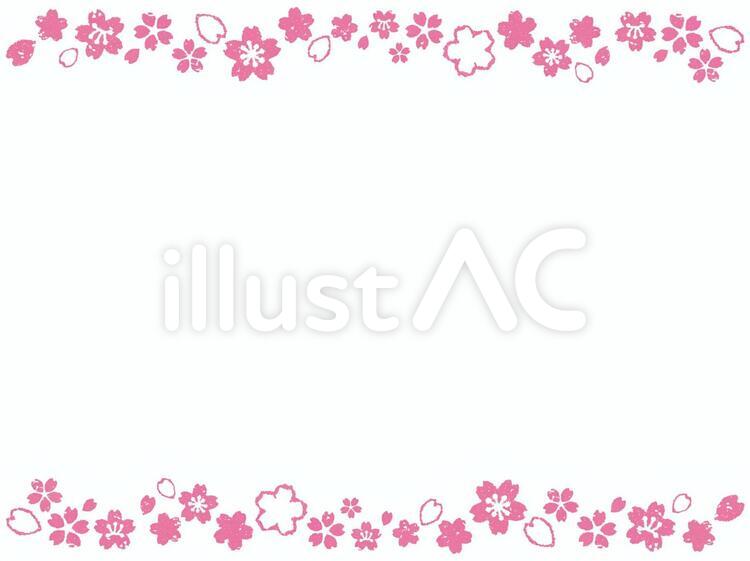 桜スタンプ桃の罫線06 桜,春,枠のイラスト素材