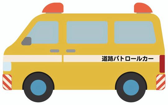 道路パトロールカー（文字入り） 道路パトロールカー,道路パトロール,車,県土事務所,道路,パトロール,緊急車両,かわいい,アイコン,シンプルのイラスト素材