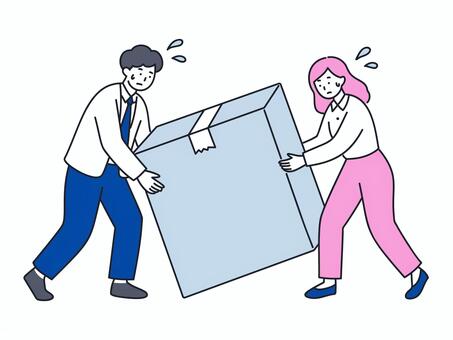 リソース不足で負担が増えるビジネス男女 人物,男性,女性,負担,重い,事業,拡大,不足,営業,リソースのイラスト素材