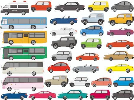 Illustration, car, automobile, color variations, 