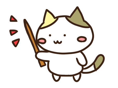 差し棒で重要ポイントを説明する三毛猫 三毛猫,差し棒,重要,ポイント,説明,動物,ねこ,左向き,かわいい,先生のイラスト素材