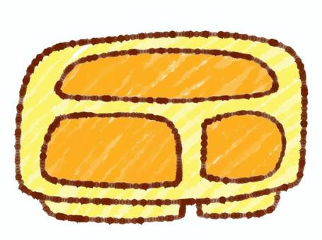 食品トレー トレー,皿,黄色,イエロー,仕切り,食事,給食,シンプル,手描き,生活のイラスト素材