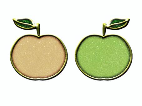 梨のイラスト 梨,なし,赤梨,橙色,青梨,緑,金縁,ラメ,アイコン,ボタンのイラスト素材