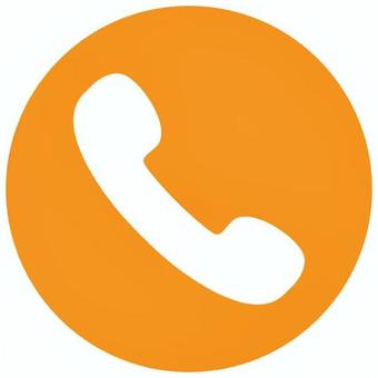 受話器ボタン_オレンジ 電話,着信,発信,受話器,アイコン,ボタン,シルエット,シンプル,オレンジ,マークのイラスト素材