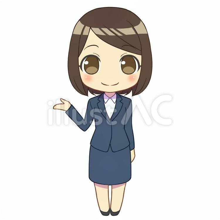 スーツの女性　案内 ol,案内,会社員のイラスト素材