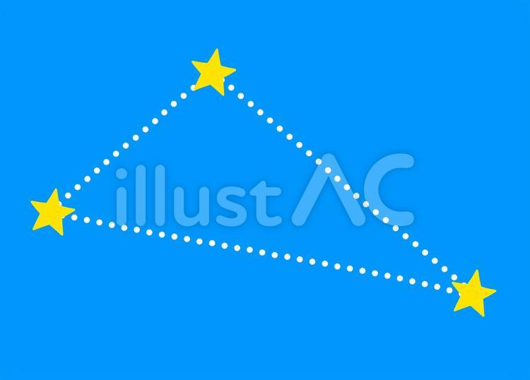 夏の大三角形のイラスト 星座,夏,大三角形のイラスト素材
