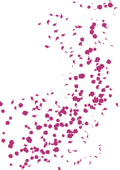 ぶわっと3種類の花びらブラシ　A4赤 花びら,花吹雪,赤,舞い踊る,ブラシのイラスト素材