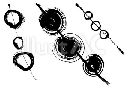 だんご 手書きの筆イラスト