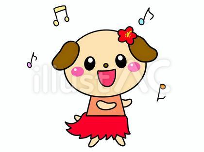 フラダンスをする犬