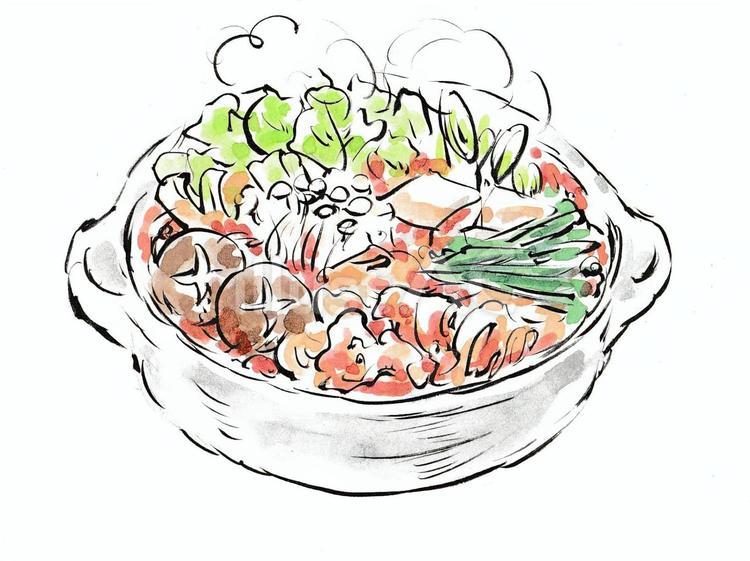 寒くなると食べたい　キムチ鍋 キムチ鍋,お鍋,食べ物のイラスト素材