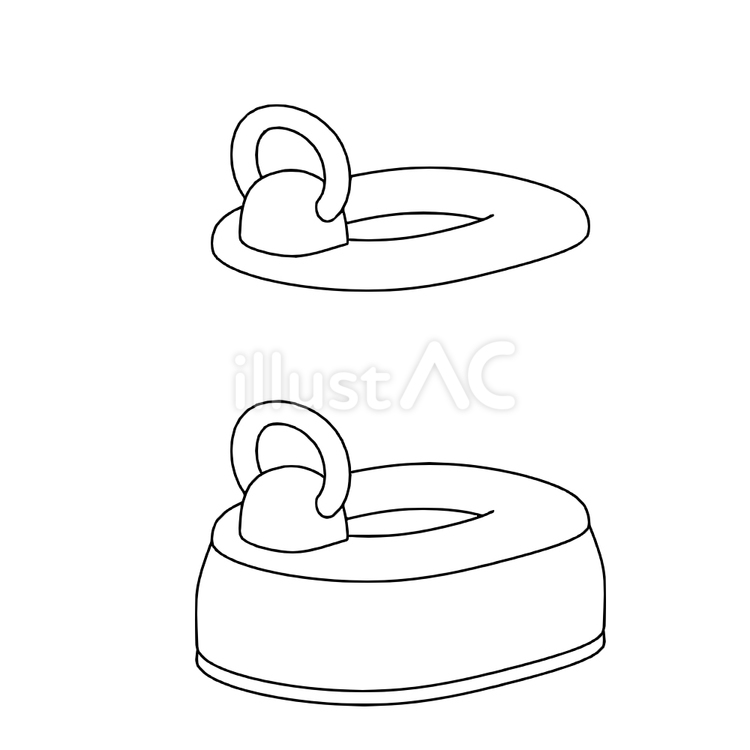 おまるの線画 おまる,便座,トイレのイラスト素材