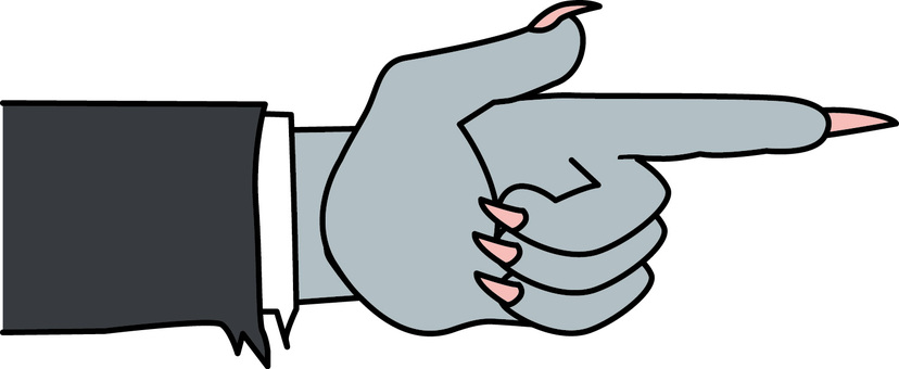 指さす悪魔 指さす,悪魔,お化け,ドラキュラ,手,ホラー,爪,方向,方角,怖いのイラスト素材