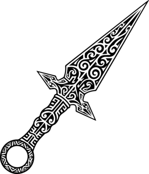 トライバル柄のクナイ トライバル,クナイ,刃物,忍者,ナイフ,ベクターのイラスト素材