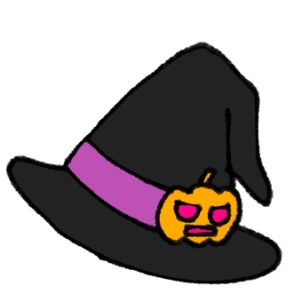ハロウィンの魔女帽子 ハロウィン,イベント,お祭り,魔女,魔法,帽子,ハット,カボチャ,ジャックオーランタン,モンスターのイラスト素材