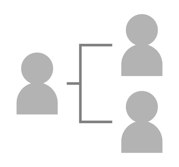 人物の分岐図 人物,組織,フロー,チャート,アイコン,構成,チーム,グループのイラスト素材