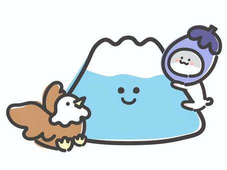 初夢の縁起物 富士山とハムスター 初夢の縁起物 富士山とハムスター 一富士二鷹三茄子,お正月,初夢,縁起物,富士山,正月,新年,年賀,年賀状,ハムスターのイラスト素材