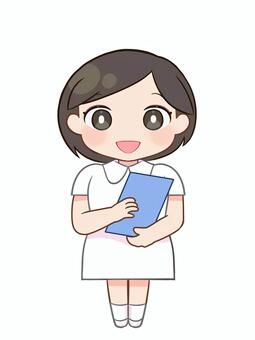 看護師さん　笑顔 女性,看護師,ナース,看護婦,笑う,明るい,医療従事者,仕事,全身,病院のイラスト素材