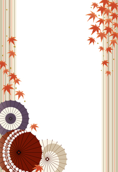 Illustration, japanese style, frame, autumn, 