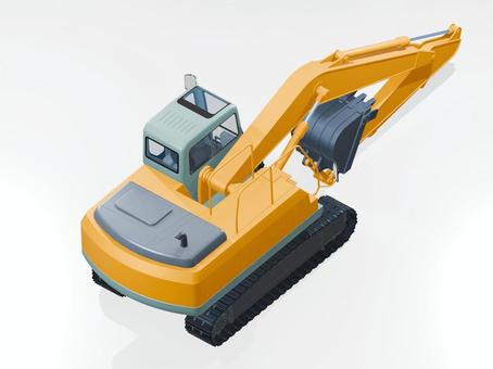 自動車CGイラスト13_リヤ 自動車CGイラスト13_リヤ バックホー,ショベルカー,油圧ショベル,建機,重機,乗り物,自動車,アイソメトリック,等角投影法,立体のイラスト素材