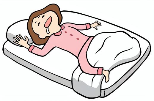 寝相が悪い女性 寝相,悪い,乱れ,よだれ,眠る,女性,睡眠,熟睡,ぐっすり,布団のイラスト素材