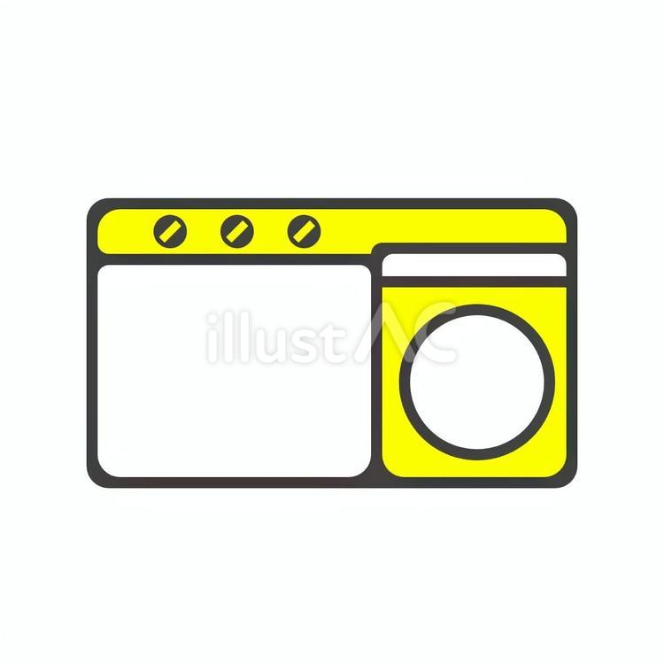上から見た二槽式洗濯機 洗濯機,電化製品,家電のイラスト素材