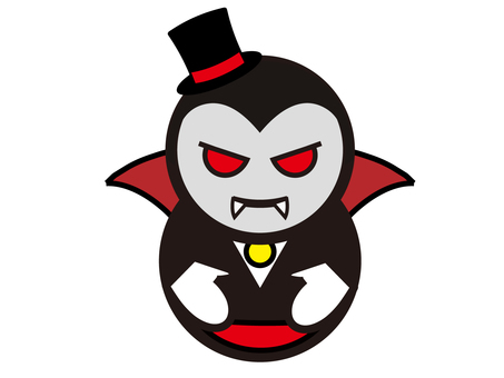 ハロウィンドラキュラ ハロウィン,ドラキュラ,吸血鬼,モンスター,二頭身,おきあがりこぼしのイラスト素材
