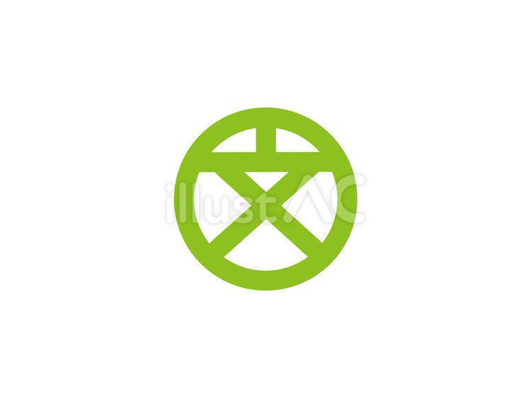 地図記号（公務員系）高等学校：きみどり 地図記号,高等学校,アイコンのイラスト素材