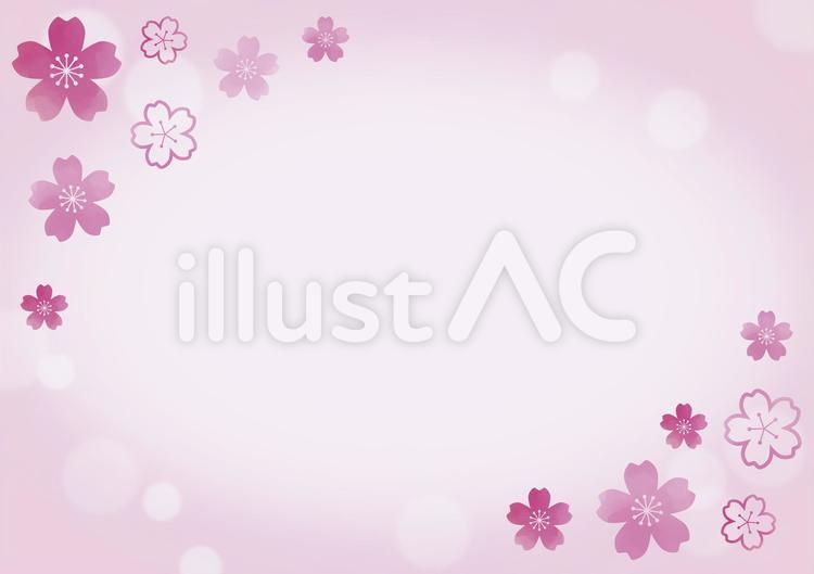 ふんわりさくら03 桜,植物,フレームのイラスト素材