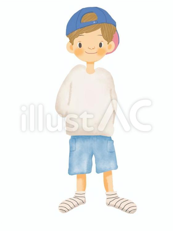 人物 男の子 帽子 全身イラスト No 無料イラストなら イラストac