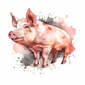 Illustration, animal, pig, tiny, 