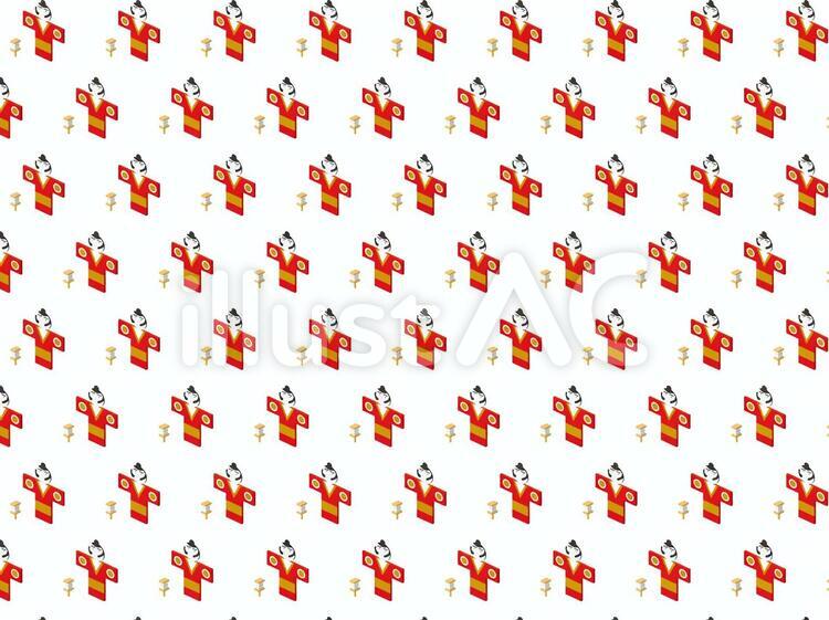 やっこだこ(アイソメ)柄 やっこだこ,凧あげ,正月のイラスト素材