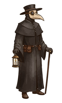 Illustration, plague, a doctor, mask, 