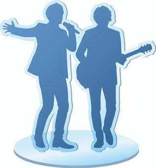2人組ミュージシャンのアクリルスタンド アクリルスタンド,アクスタ,ミュージシャン,ボーカル,ギタリスト,デュオ,アイドル,歌手,バンド,ライブのイラスト素材