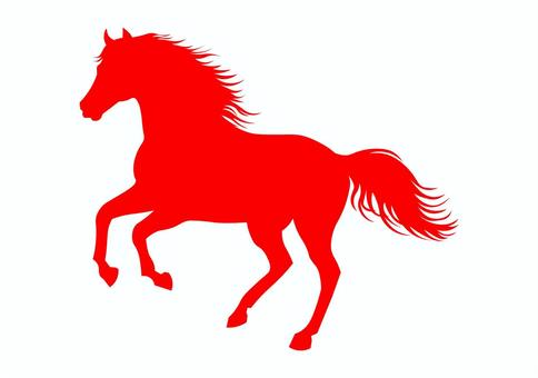 馬のシルエットイラスト 馬,年賀状,シルエットのイラスト素材