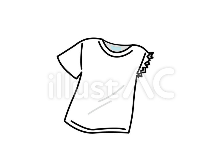 片方だけ袖がちぎられた半袖ｔシャツ 半袖,tシャツ,服のイラスト素材
