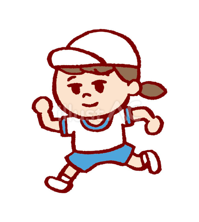 こども　運動会 子供,女の子,運動会のイラスト素材