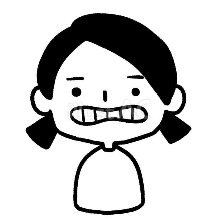 「いーっ」と嫌そうな顔をする子ども こども,子ども,シンプルのイラスト素材