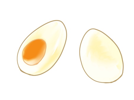 ゆで卵 ゆで卵 ゆで卵,卵,白身,黄身,食べ物のイラスト素材