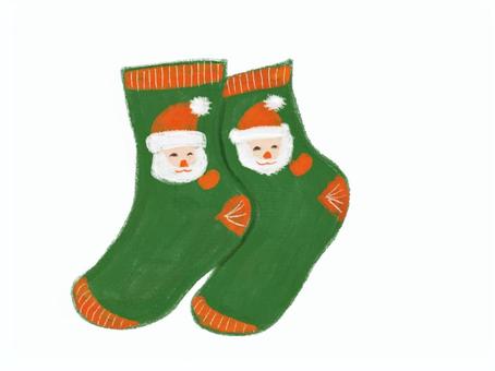 サンタのソックス サンタのソックス サンタ,ソックス,クリスマス,リアル,手描きのイラスト素材