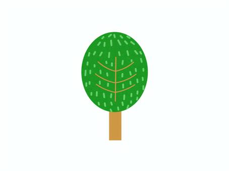 ツリー03 線なし ツリー,木,森,林,自然,シンプル,白背景,素材,手書き,手描きのイラスト素材