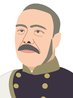 黒田清隆（カラー） 黒田清隆,歴史,日本史,総理大臣,首相,内閣,政治,政府,軍人,陸軍のイラスト素材
