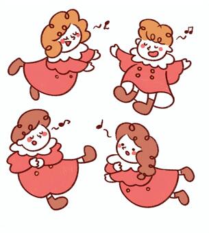 聖歌隊 聖歌隊,歌う,歌唱,歌手,手描き,コーラスのイラスト素材