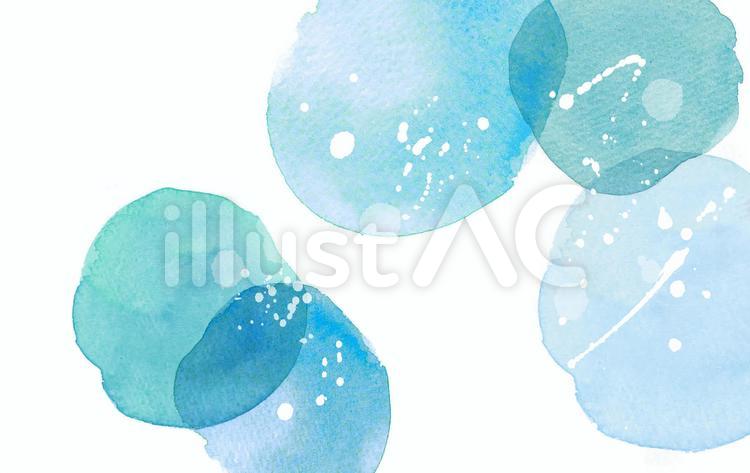 水玉の水彩イメージ 水彩,青,水色のイラスト素材