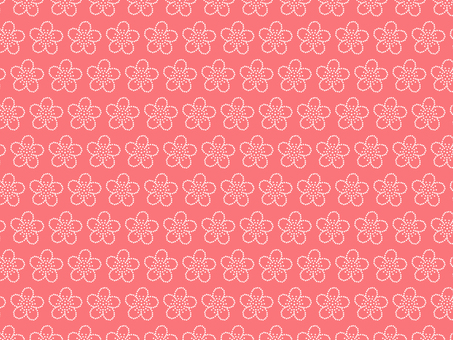 ドットで描いた梅の花模様 梅,パターン,模様,ドット,スウォッチ,梅模様,背景,花,バック,和のイラスト素材
