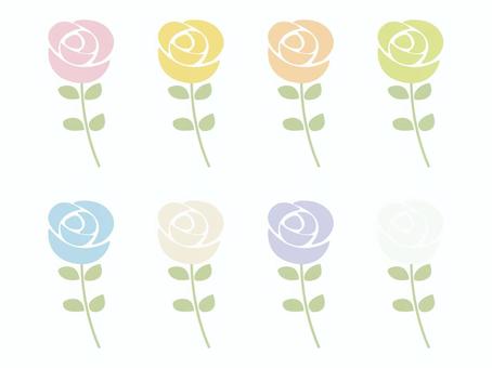 レトロかわいいパステルカラーのバラセット レトロかわいいパステルカラーのバラセット バラ,セット,薔薇,パステルカラー,花,ピンク,白,黄,黄色,オレンジのイラスト素材